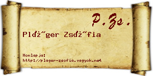 Pláger Zsófia névjegykártya
