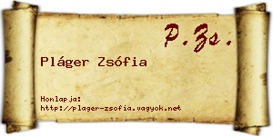 Pláger Zsófia névjegykártya